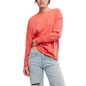 Free People Nina Tee LongSleeve Rose Sienna XS New With Tags